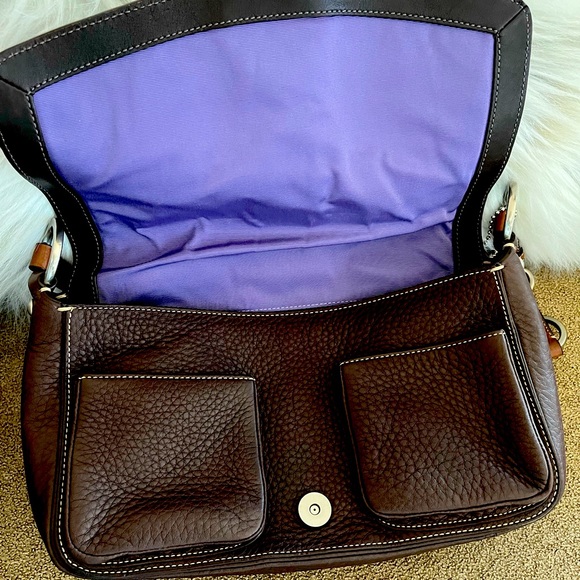 Coach pebbled leather brown satchel - Picture 2 of 4